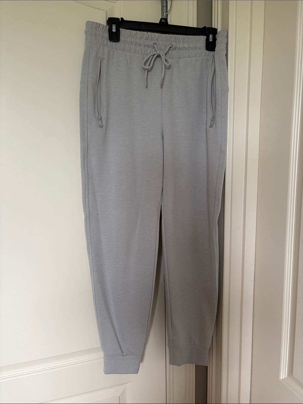 Women's Light Gray Jogger Pants - Casual Drawstring Sweatpants